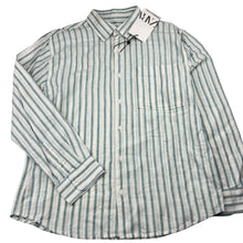Load image into Gallery viewer, Boys Zara, striped cotton / linen long sleeve shirt, NEW, size 10,  