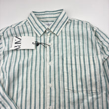 Load image into Gallery viewer, Boys Zara, striped cotton / linen long sleeve shirt, NEW, size 10,  