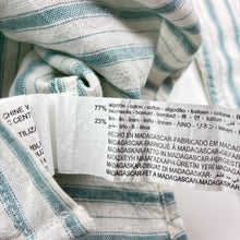 Load image into Gallery viewer, Boys Zara, striped cotton / linen long sleeve shirt, NEW, size 10,  