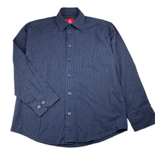 Load image into Gallery viewer, Boys FRED BRACKS, navy stripe lightweight long sleeve shirt, EUC, size 8,  