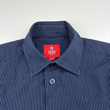 Load image into Gallery viewer, Boys FRED BRACKS, navy stripe lightweight long sleeve shirt, EUC, size 8,  