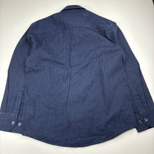 Load image into Gallery viewer, Boys FRED BRACKS, navy stripe lightweight long sleeve shirt, EUC, size 8,  