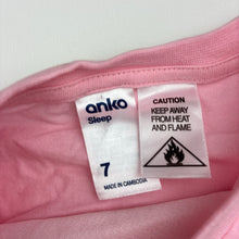 Load image into Gallery viewer, Girls Anko, pink cotton pyjama tee / top, dinosaur, EUC, size 7,  