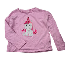 Load image into Gallery viewer, Girls KID, cotton long sleeve top, sequin unicorn, EUC, size 5,  