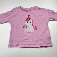 Load image into Gallery viewer, Girls KID, cotton long sleeve top, sequin unicorn, EUC, size 5,  