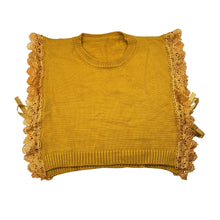 Load image into Gallery viewer, Girls soft feel, knit lace trim top, L: 29cm, EUC, size 10,  