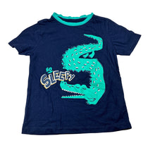 Load image into Gallery viewer, Boys Woolworths, navy cotton pyjama top, crocodile, EUC, size 5,  