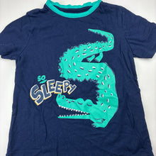 Load image into Gallery viewer, Boys Woolworths, navy cotton pyjama top, crocodile, EUC, size 5,  