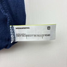 Load image into Gallery viewer, Boys Woolworths, navy cotton pyjama top, crocodile, EUC, size 5,  