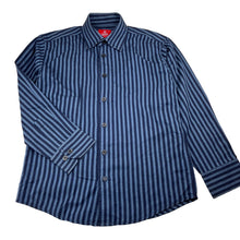 Load image into Gallery viewer, Boys FRED BRACKS, navy &amp; blue stripe long sleeve shirt, EUC, size 8,  