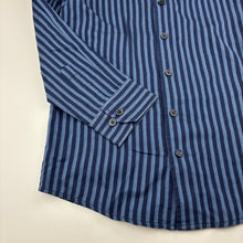 Load image into Gallery viewer, Boys FRED BRACKS, navy &amp; blue stripe long sleeve shirt, EUC, size 8,  
