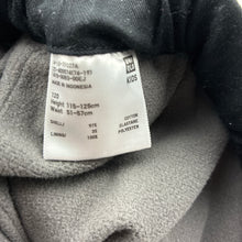 Load image into Gallery viewer, Boys Uniqlo, fleece lined black stretch cotton pants, elasticated, Inside leg: 47.5cm, GUC, size 6,  