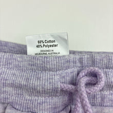 Load image into Gallery viewer, Girls Milkshake, purple fleece lined track pants, Inside leg: 48.5cm, FUC, size 6,  