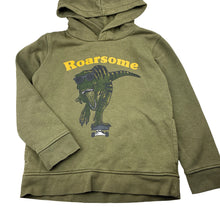 Load image into Gallery viewer, Boys Target, khaki fleece lined hoodie sweater, dinosaur, FUC, size 6,  