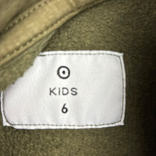 Load image into Gallery viewer, Boys Target, khaki fleece lined hoodie sweater, dinosaur, FUC, size 6,  
