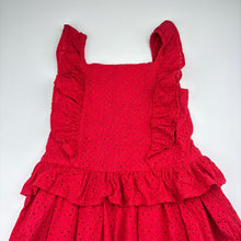 Load image into Gallery viewer, Girls Target, lined broderie cotton dress, FUC, size 8, L: 71cm
