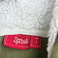 Load image into Gallery viewer, Boys Sprout, cotton fleece lined zip hoodie sweater, FUC, size 1,  
