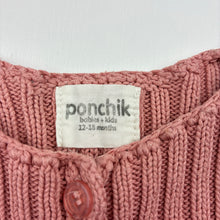 Load image into Gallery viewer, Girls Ponchik, pink ribbed knit cotton cardigan, FUC, size 1,  