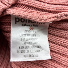 Load image into Gallery viewer, Girls Ponchik, pink ribbed knit cotton cardigan, FUC, size 1,  