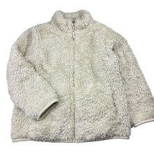 Load image into Gallery viewer, Unisex Uniqlo, cream fleece zip up sweater / jacket, GUC, size 5-6,  