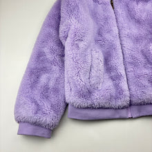 Load image into Gallery viewer, Girls Anko, purple faux fur jacket / coat, marks on cuffs, FUC, size 8,  