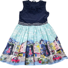 Load image into Gallery viewer, Girls George, lined cotton dress, GUC, size 8-9, L: 69cm