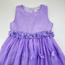 Load image into Gallery viewer, Girls VISMIENIE, cotton lined purple party dress, GUC, size 5, L: 58cm