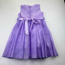 Load image into Gallery viewer, Girls VISMIENIE, cotton lined purple party dress, GUC, size 5, L: 58cm