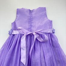 Load image into Gallery viewer, Girls VISMIENIE, cotton lined purple party dress, GUC, size 5, L: 58cm
