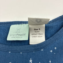 Load image into Gallery viewer, Unisex ergoPouch, 1.0 Tog organic cotton / bamboo pyjama top, wash fade, FUC, size 5,  