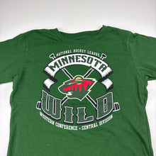 Load image into Gallery viewer, Boys NHL, Minnesota Wild green cotton tee / top, FUC, size 6-7,  