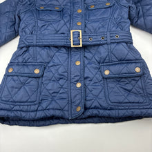 Load image into Gallery viewer, Girls Pumpkin Patch, navy quilted jacket / coat, no size, armpit to armpit: 36cm, shoulder to cuff: 50cm, GUC, size 10,  