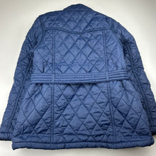 Load image into Gallery viewer, Girls Pumpkin Patch, navy quilted jacket / coat, no size, armpit to armpit: 36cm, shoulder to cuff: 50cm, GUC, size 10,  