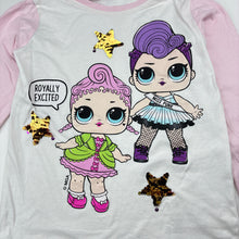Load image into Gallery viewer, Girls LOL Surprise, cotton long sleeve tee / top, no size, armpit to armpit: 33cm, shoulder to cuff: 40cm, GUC, size 5,  