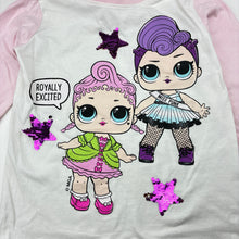 Load image into Gallery viewer, Girls LOL Surprise, cotton long sleeve tee / top, no size, armpit to armpit: 33cm, shoulder to cuff: 40cm, GUC, size 5,  