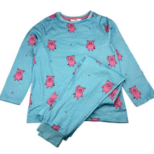Load image into Gallery viewer, Unisex M&amp;S, Percy Pig cotton pyjama top &amp; bottoms, EUC, size 4-5,  