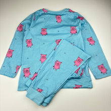 Load image into Gallery viewer, Unisex M&amp;S, Percy Pig cotton pyjama top &amp; bottoms, EUC, size 4-5,  
