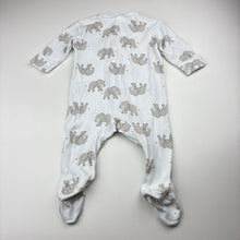 Load image into Gallery viewer, Unisex Dymples, organic cotton zip coverall / romper, GUC, size 00,  