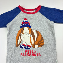 Load image into Gallery viewer, Unisex Peter Alexander, stretchy coverall / romper, rabbit, wash fade &amp; pilling, FUC, size 00,  