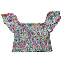 Load image into Gallery viewer, Girls KID, shirred floral viscose cropped top, GUC, size 10,  