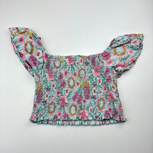 Load image into Gallery viewer, Girls KID, shirred floral viscose cropped top, GUC, size 10,  
