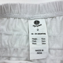 Load image into Gallery viewer, Girls Dymples, white ruffle nappy cover / bloomers, FUC, size 2,  