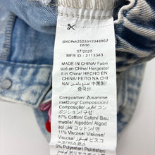 Load image into Gallery viewer, Girls SHEIN, embroidered denim skirt, elasticated, L: 41cm, GUC, size 12,  