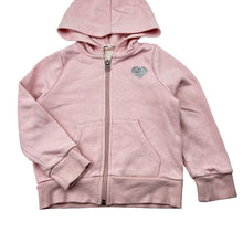 Load image into Gallery viewer, Girls H&amp;M, pink fleece lined zip hoodie sweater, marks on cuffs, FUC, size 3-4,  