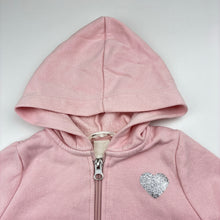 Load image into Gallery viewer, Girls H&amp;M, pink fleece lined zip hoodie sweater, marks on cuffs, FUC, size 3-4,  