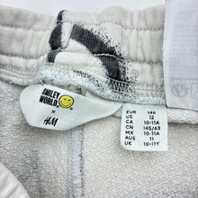 Load image into Gallery viewer, Unisex H&amp;M, SMILEY WORLD fleece lined track pants, elasticated, Inside leg: 54cm, FUC, size 11,  
