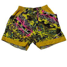 Load image into Gallery viewer, Boys handmade, colourful cotton shorts, elasticated, no size, W: 25cm across unstretched, GUC, size 2,  