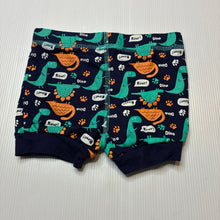 Load image into Gallery viewer, Unisex Dymples, navy cotton shorts, dinosaurs, elasticated, EUC, size 1,  