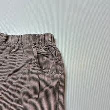Load image into Gallery viewer, Boys striped, cotton shorts, elasticated, no labels, W: 21cm across unstretched, GUC, size 2,  