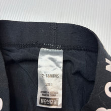 Load image into Gallery viewer, Unisex Bonds, black stretchy leggings / bottoms, GUC, size 1,  